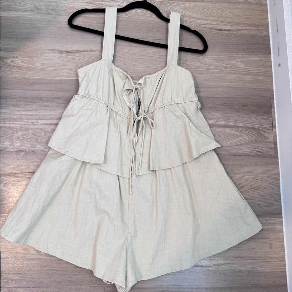 Princess Polly Cream Gathered Top